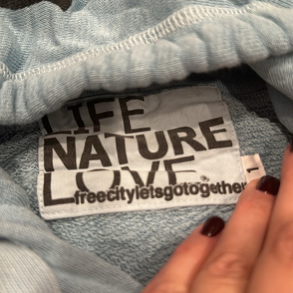 FREECITY sweatshirt size 1 (small) blue hoodie - Picture 3 of 4